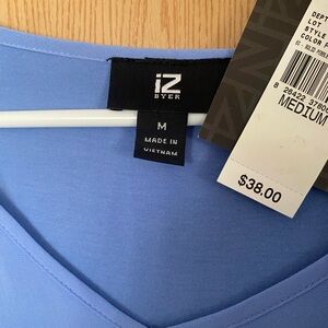 Iz Byer Light Blue V-Neck Chemise Top